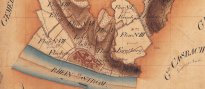 Ausschnitt aus einer Historischen Karte gezeichnet im Jahre 1829