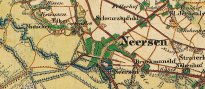 Ausschnitt aus einer historischen Karte gezeichnet im Jahre 1836