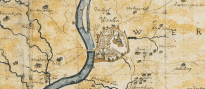 Ausschnitt aus einer historischen Karte gezeichnet im Jahre 1582