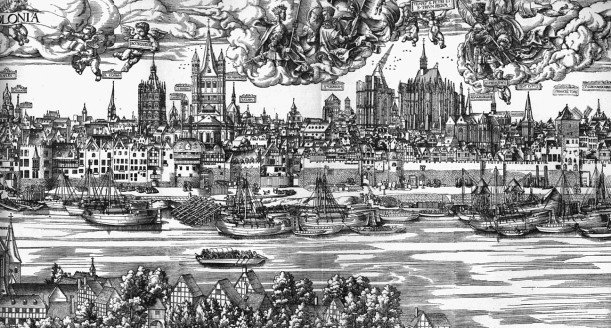 Ausschnitt aus einer historischen Stadtansicht von Köln