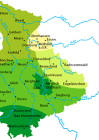 Karte, die den Dialektverlust in den unterschiedlichen Regionen des Rheinland darstellt